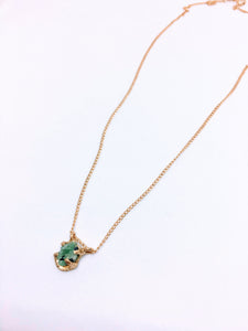 Raw Emerald Baby necklace